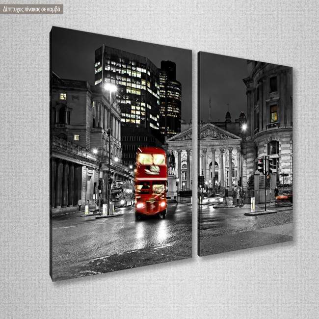 Canvas print London bus, two panels