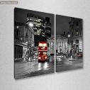 Canvas print London bus, two panels