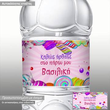 Candies party, sticker label
