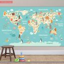 Wallpaper Map with animals, Greek