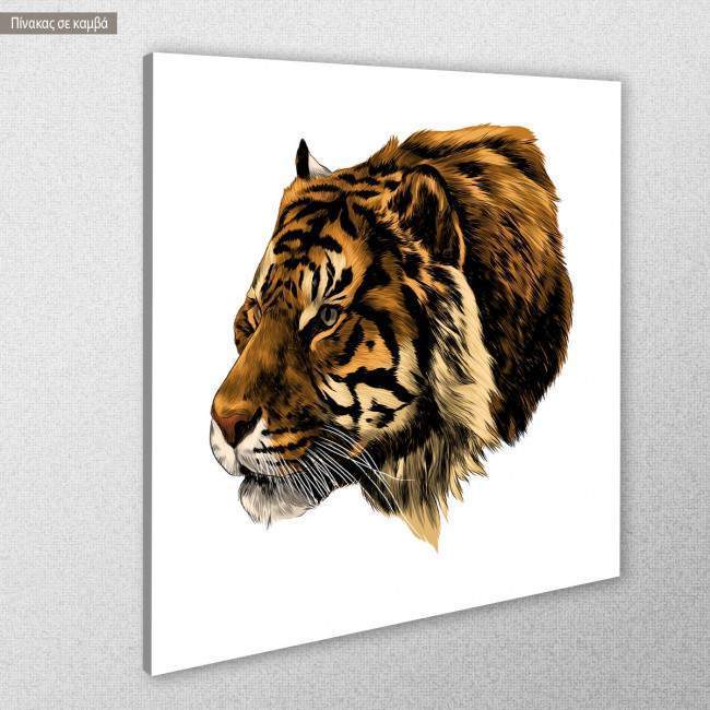 Πίνακας σε καμβά Tiger illustration, κοντινό