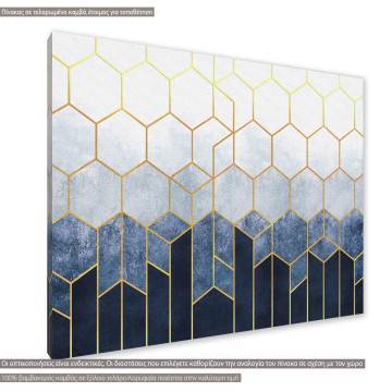 Canvas print Geometric hexagons  blue Framed canvas View 1 2