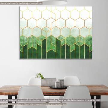 Canvas print Geometric hexagonsgreen