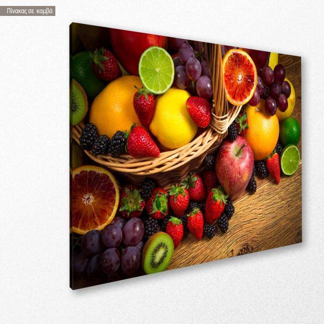 Πίνακας σε καμβά Φρούτα, Fresh fruits, κοντινό