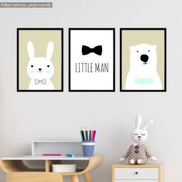 Little Man, κάδρο, μαύρη κορνίζα, τρίπτυχη