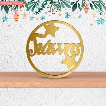 Plexiglas gold, tagYour name with stars 2