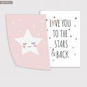 Kids canvas print To the stars and back for girls, diptych