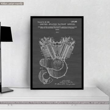 Poster Harley Davidson patent engine
