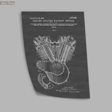 Poster Harley Davidson patent engine 2