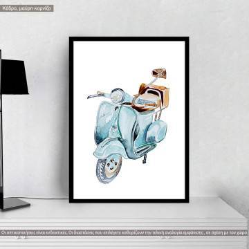 Retro Vespa VI, κάδρο, μαύρη κορνίζα