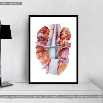 Waterfall IV, κάδρο, μαύρη κορνίζα