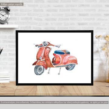 Retro Vespa V, κάδρο, μαύρη κορνίζα