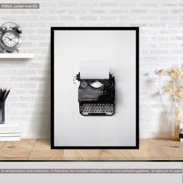 An old typewriter grayscale, poster