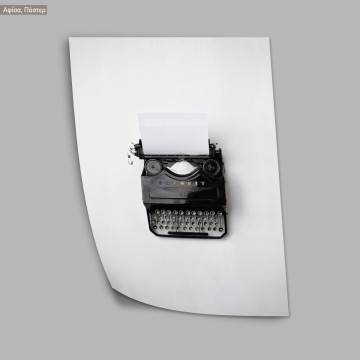An old typewriter grayscale, poster 2