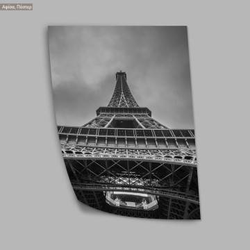 Eiffel tower grayscale, κάδρο, μαύρη κορνίζα 2