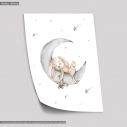 Cute bunny sleeping on the grey moon, αφίσα, πόστερ