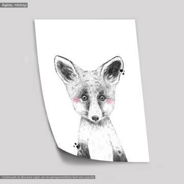 Poster Woodland baby fox 2