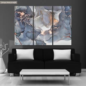Canvas print Blue marble texture III, 3 panels
