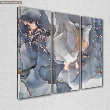 Πίνακας σε καμβά Blue marble texture III, τρίπτυχος 2