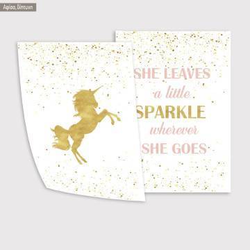 Kids canvas print Unicorn a little sparkle, diptych 2