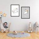 Kids canvas print Unicorns with wishes I, diptych