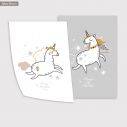 Kids canvas print Unicorns with wishes I, diptych