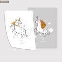 Kids canvas print Unicorns with wishes II, diptych
