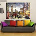 Canvas print Vintage street view of London,3 panels