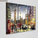 Canvas print Vintage street view of London,3 panels