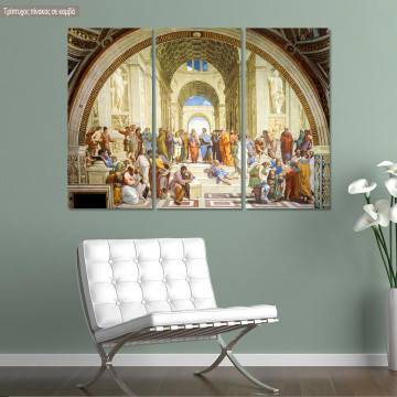Canvas print The school of Athens, Raphael,3 panels