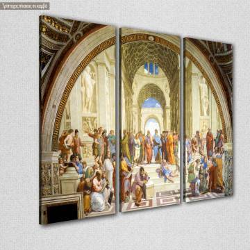 Canvas print The school of Athens, Raphael,3 panels 2