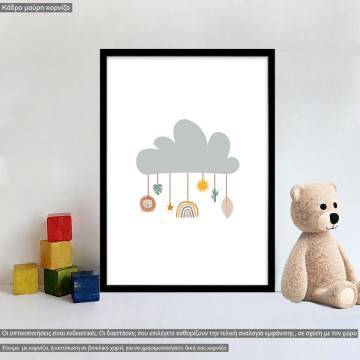 Playful cloud Boho, poster