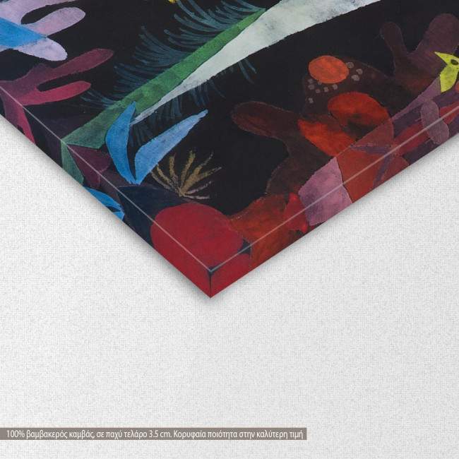 Canvas print Landscape with yellow birds, Klee Paul