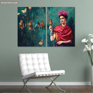 Canvas print Butterfly Frida, two panels