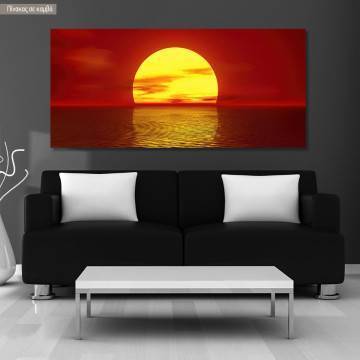 Πίνακας σε καμβά Red sunset, πανοραμικός