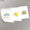 Playful cloud, Sun, Rainbow, Poster, Boho style