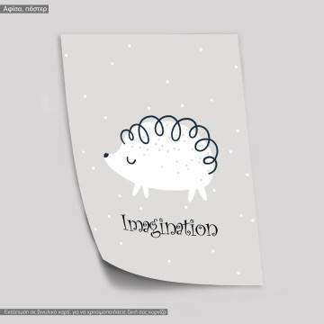 Σκαντζοχοιράκι Imagination, κάδρο, μαύρη κορνίζα 2