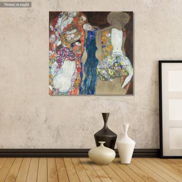 Canvas print Adorn the bride with veil (unfinished) by Klimt Gustav
