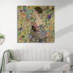 Πίνακας ζωγραφικής Lady with a fan Klimt G. Καμβάς τελαρωμένος Όψη 1