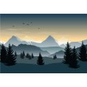 Wallpaper Vector landscape silhouettes, trees, mountains