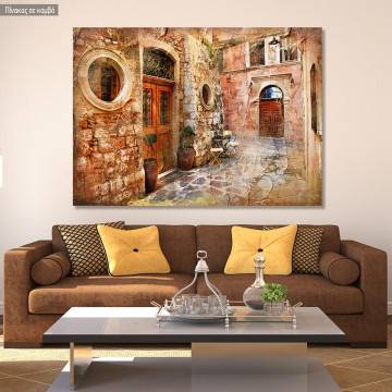 Canvas print Greece, Old streets of Greece