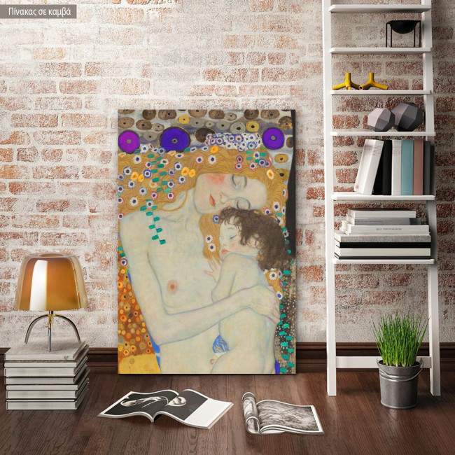 Canvas print Mother and child, Klimt Gustav