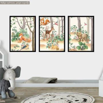 Ιστορίες του δάσους, κάδρο, μαύρη κορνίζα, τρίπτυχο