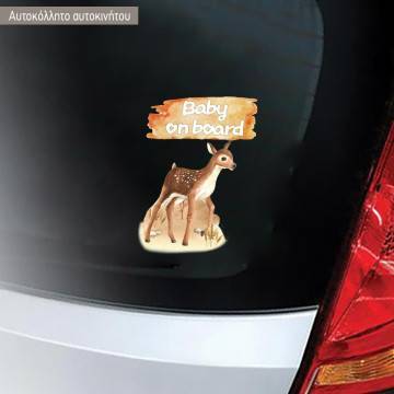 Baby car sticker Deer watecolor