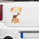 Baby car sticker Deer watecolor