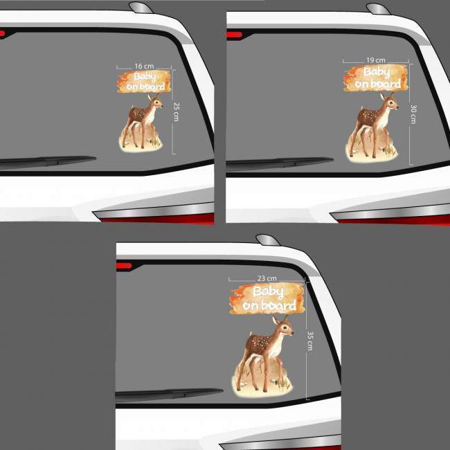 Baby car sticker Deer watecolor