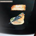 Baby car sticker Bird watecolor