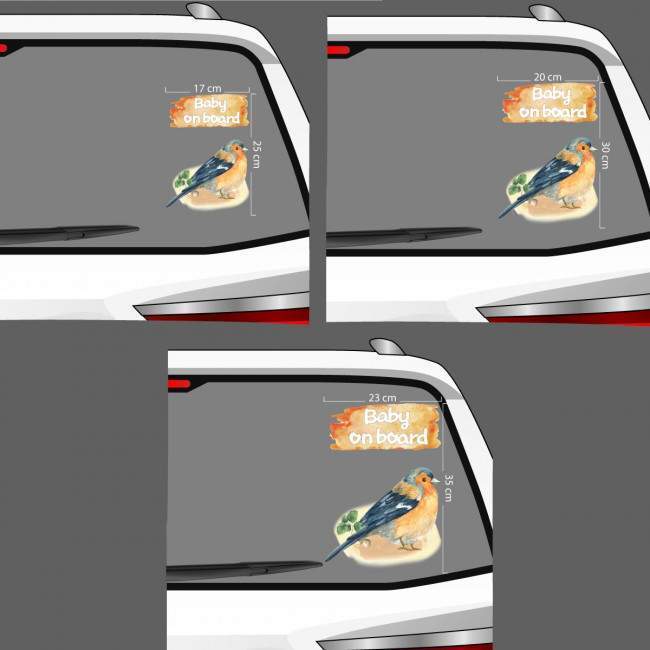 Baby car sticker Bird watecolor