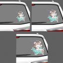 Baby car sticker Bear pilot personalized