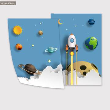 Space I, κάδρο, μαύρη κορνίζα, δίπτυχο 2